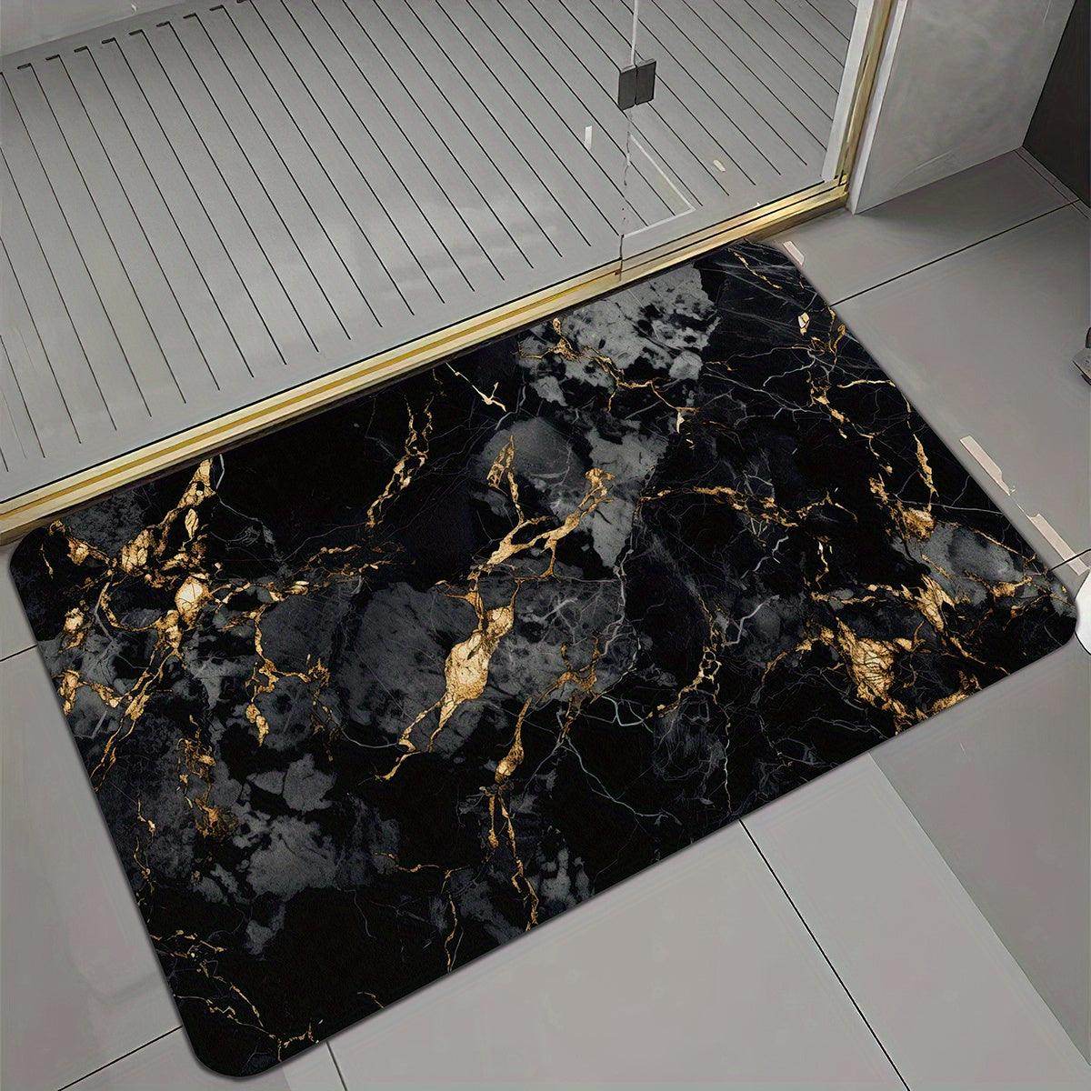 Black Marble Bath Mat - My Store