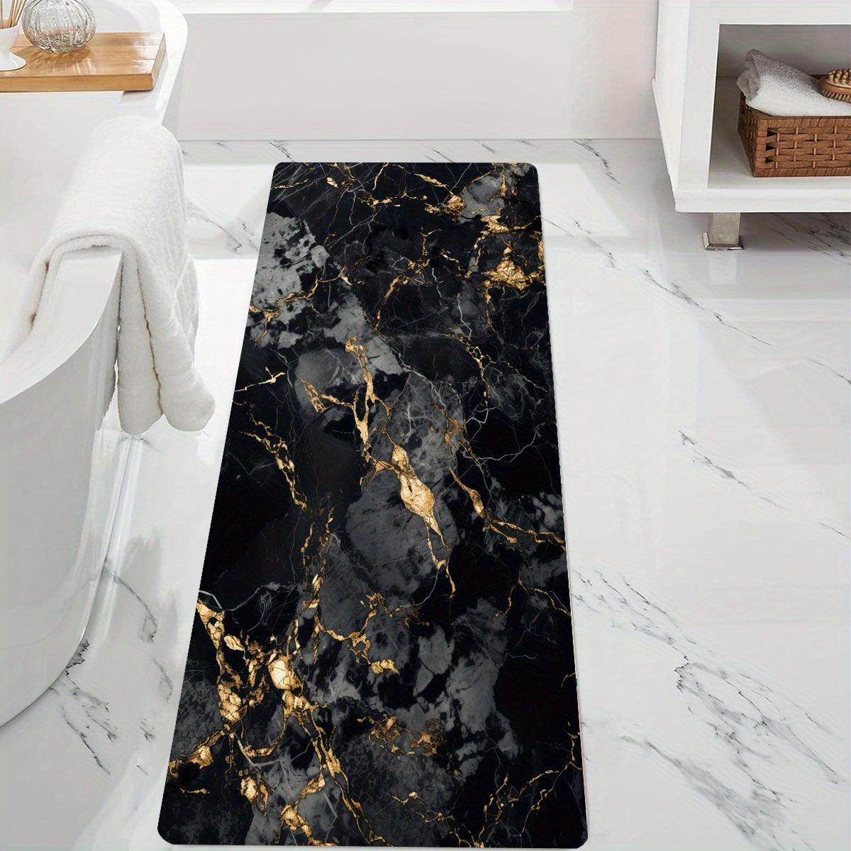 Black Marble Bath Mat - My Store