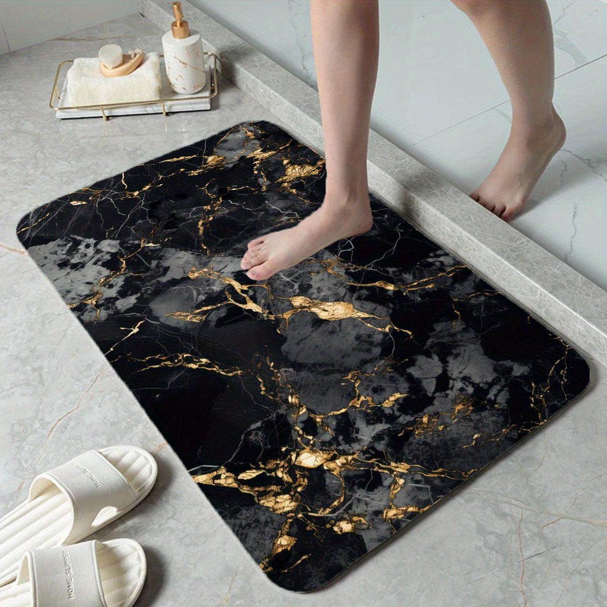 Black Marble Bath Mat - My Store