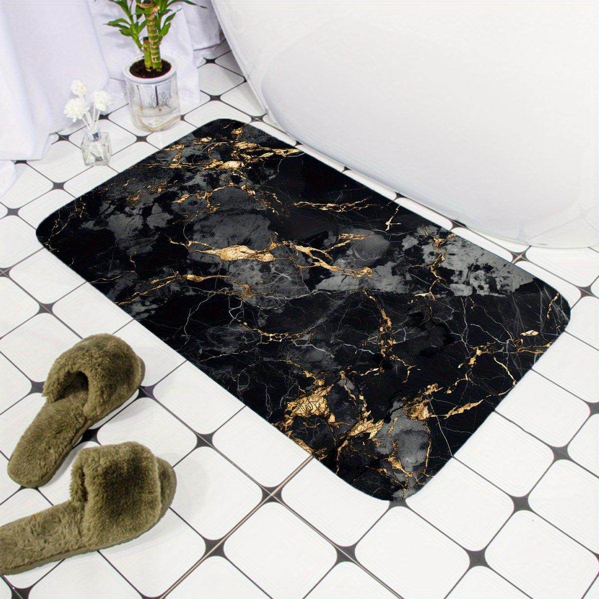 Black Marble Bath Mat - My Store