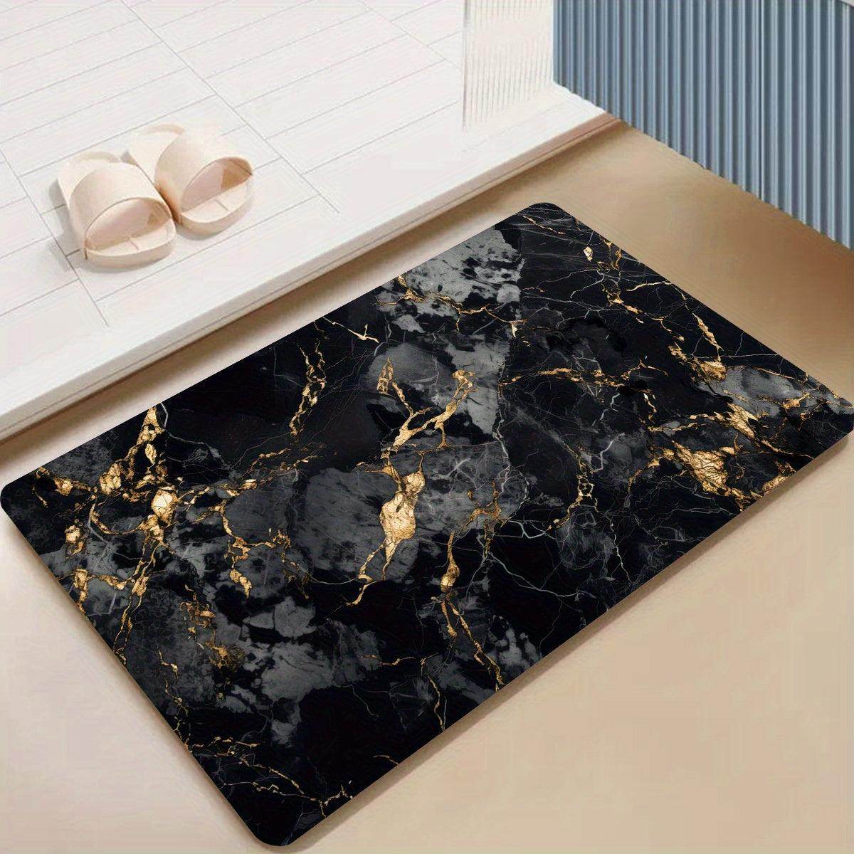 Black Marble Bath Mat - My Store