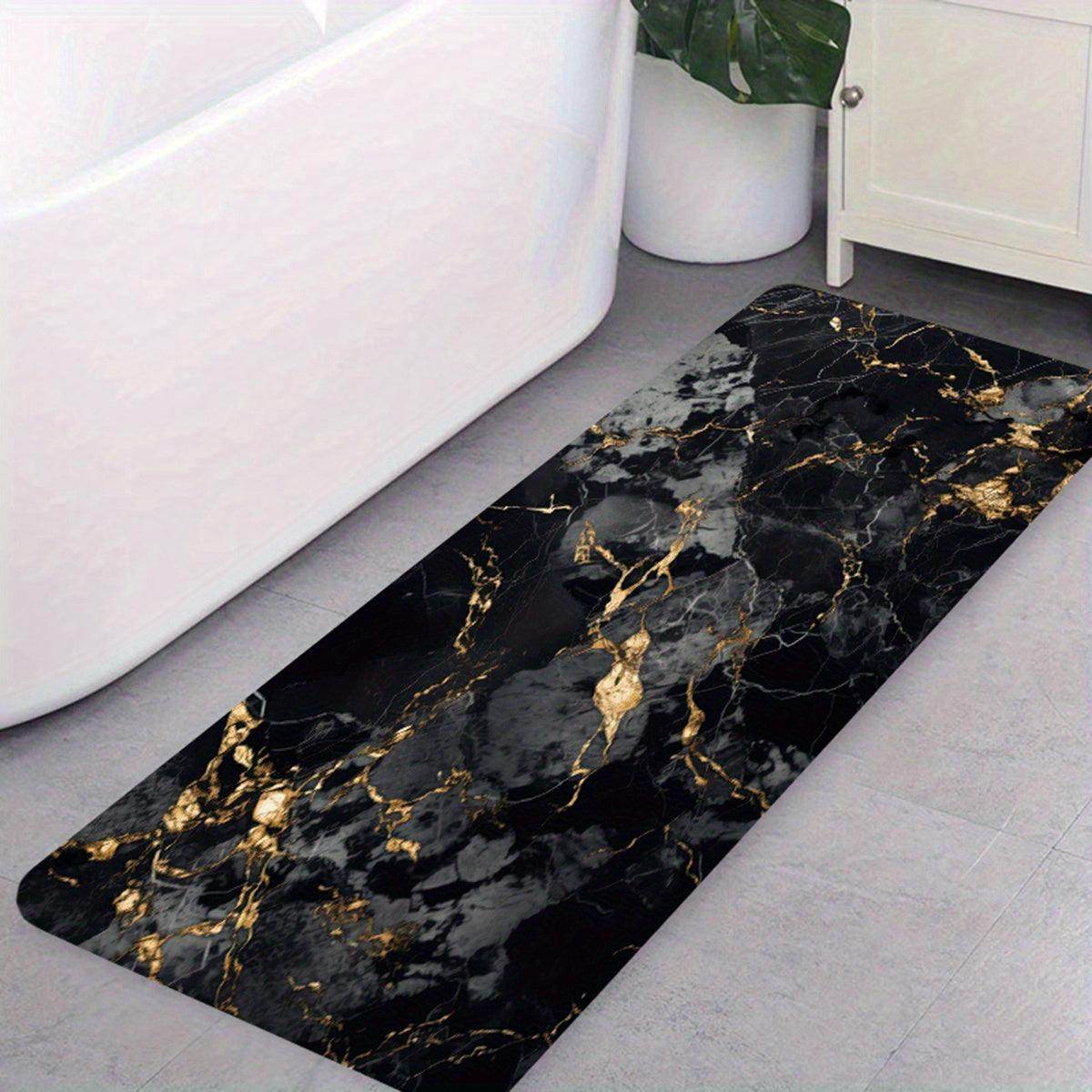 Black Marble Bath Mat - My Store