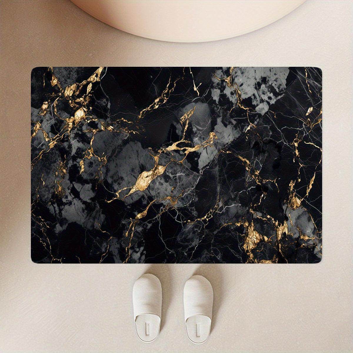 Black Marble Bath Mat - My Store