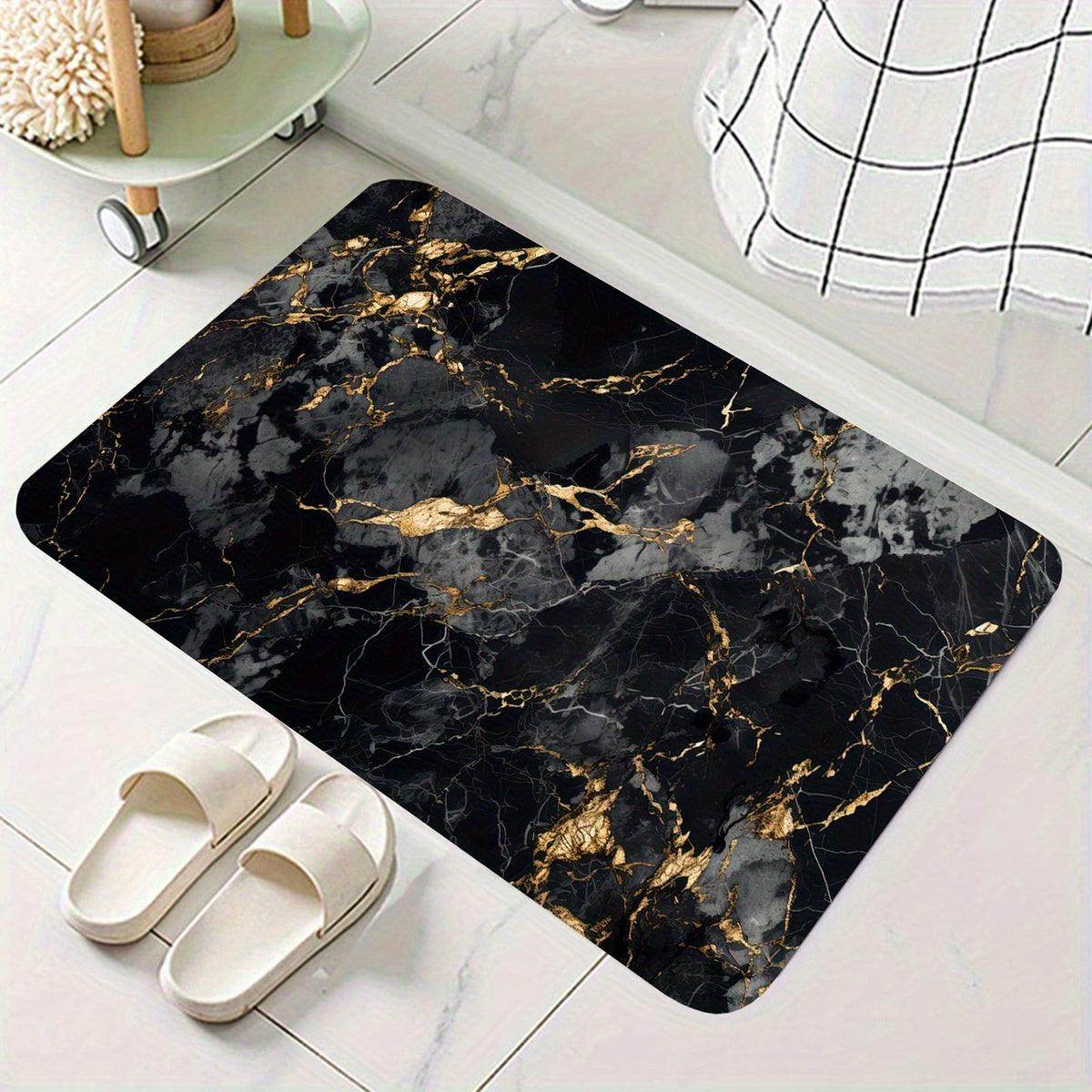 Black Marble Bath Mat - My Store