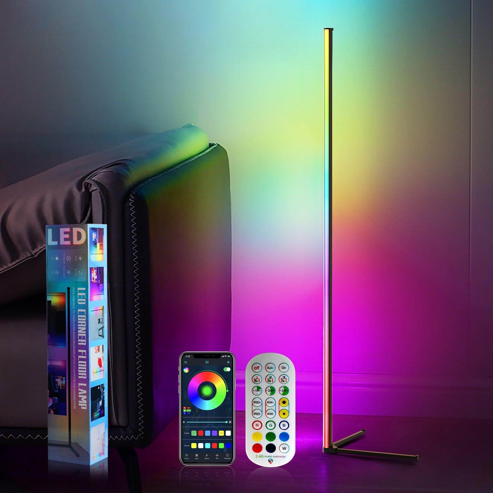 Curved Floor Lamp - Marble Base, Black - My Store