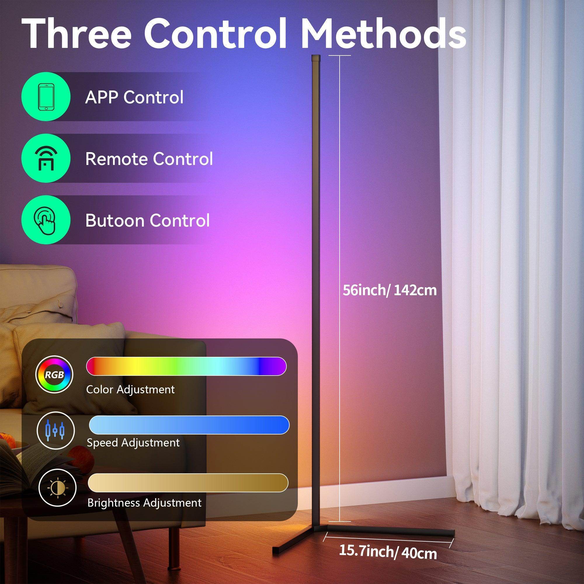 Curved Floor Lamp - Marble Base, Black - My Store