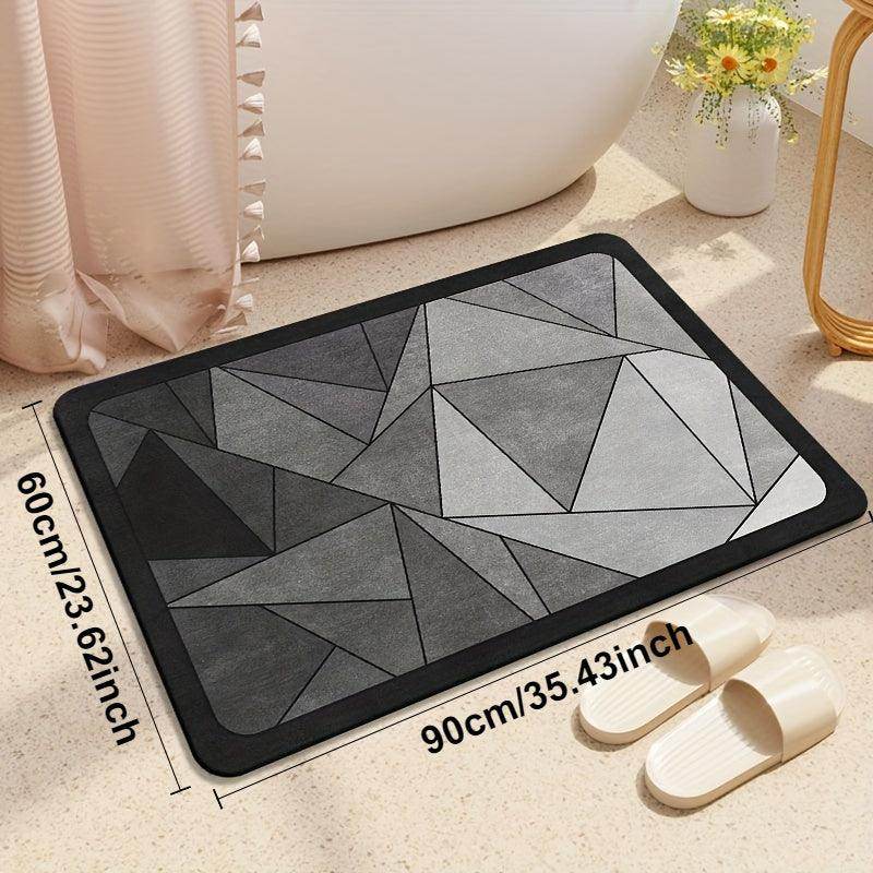 Luxury Geometric Diatomaceous Earth Bath Mat - My Store
