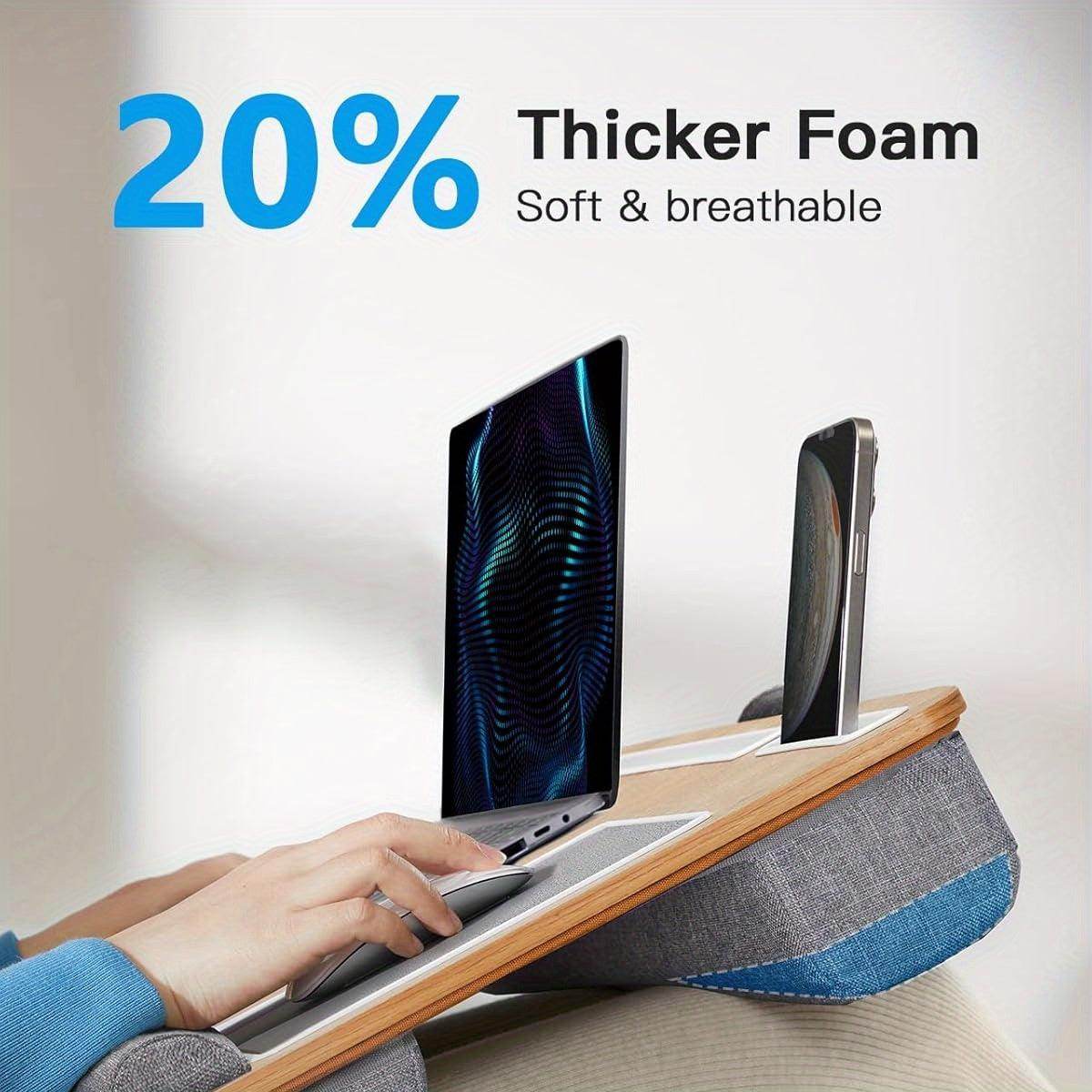 17-Inch Wood Grain Laptop Desk with Built-in Holders - My Store