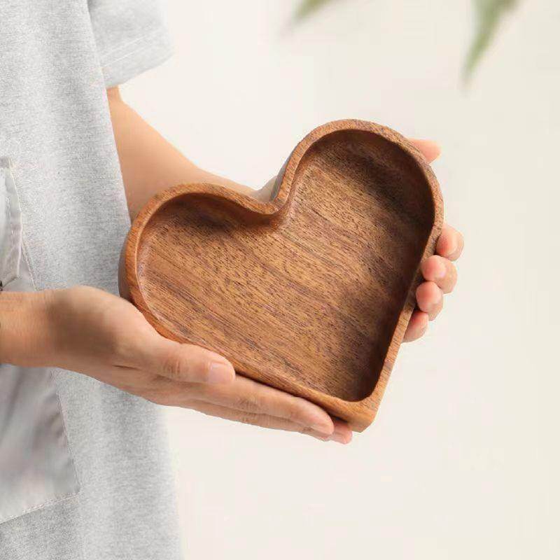 Heart-Shaped Wooden Tray - My Store