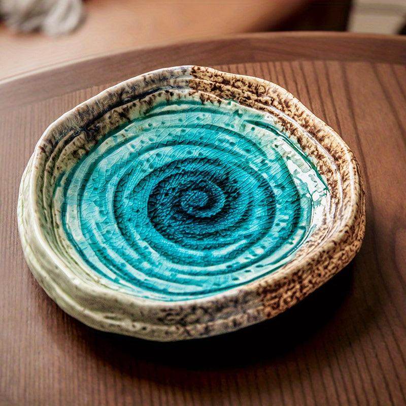 Retro Ice Crack Glaze Ceramic Salad Plate - My Store