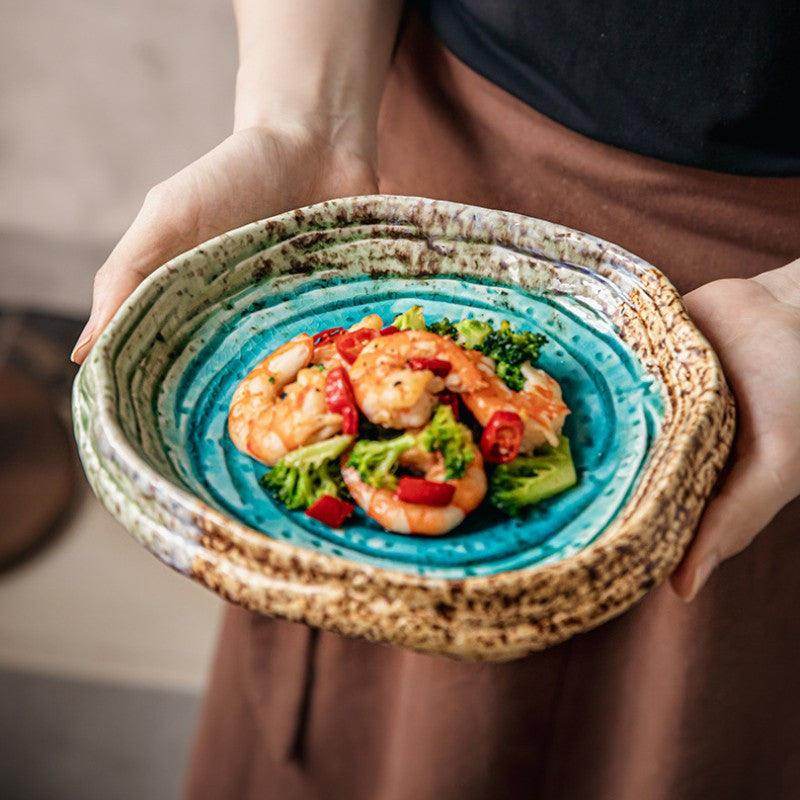 Retro Ice Crack Glaze Ceramic Salad Plate - My Store