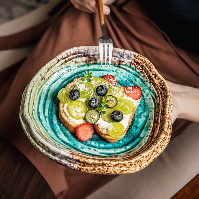 Retro Ice Crack Glaze Ceramic Salad Plate - My Store