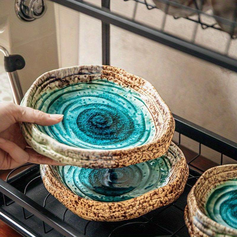 Retro Ice Crack Glaze Ceramic Salad Plate - My Store