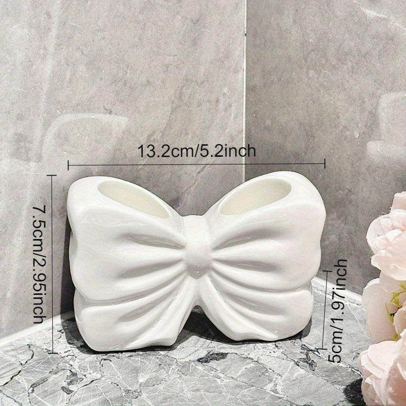 Charming Bowknot Ceramic Toothbrush Holder - My Store