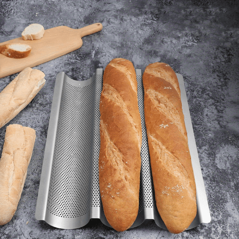 Baguette Bread Pan - 3 Loaves Baking Tray - My Store