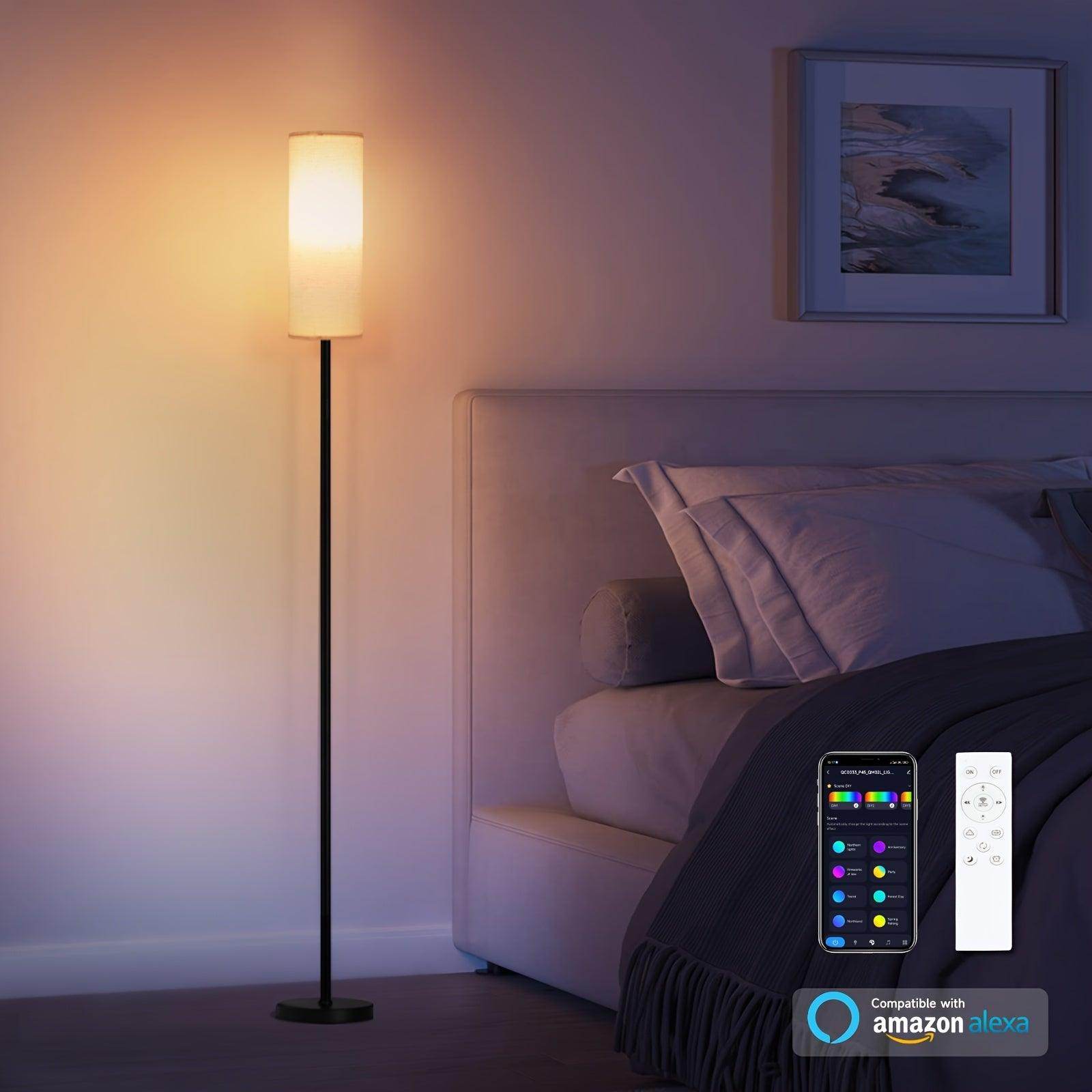 Curved Floor Lamp with Marble Base - My Store