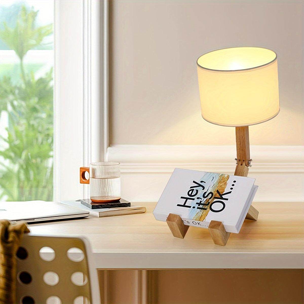 Robot Wooden Desk Lamp – Adjustable & Fun DIY Table Light - My Store