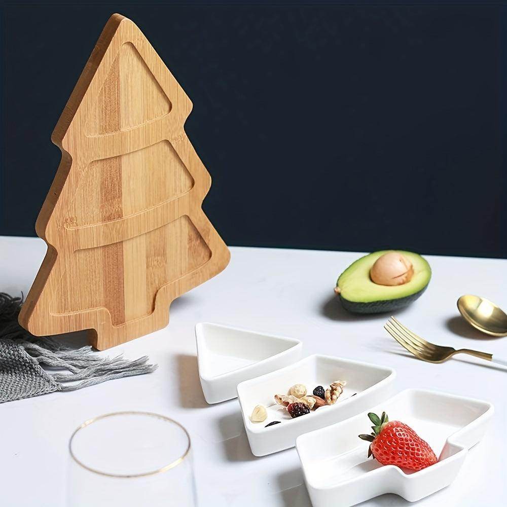 Ceramic Christmas Tree-Shaped Breakfast Tray Set - My Store