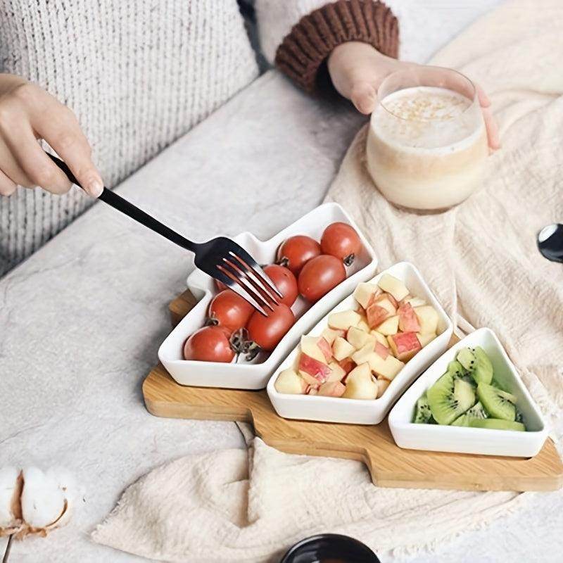 Ceramic Christmas Tree-Shaped Breakfast Tray Set - My Store