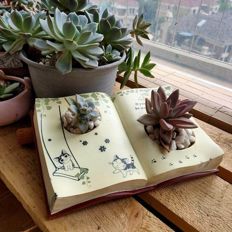 Modern Resin Book Planter - My Store