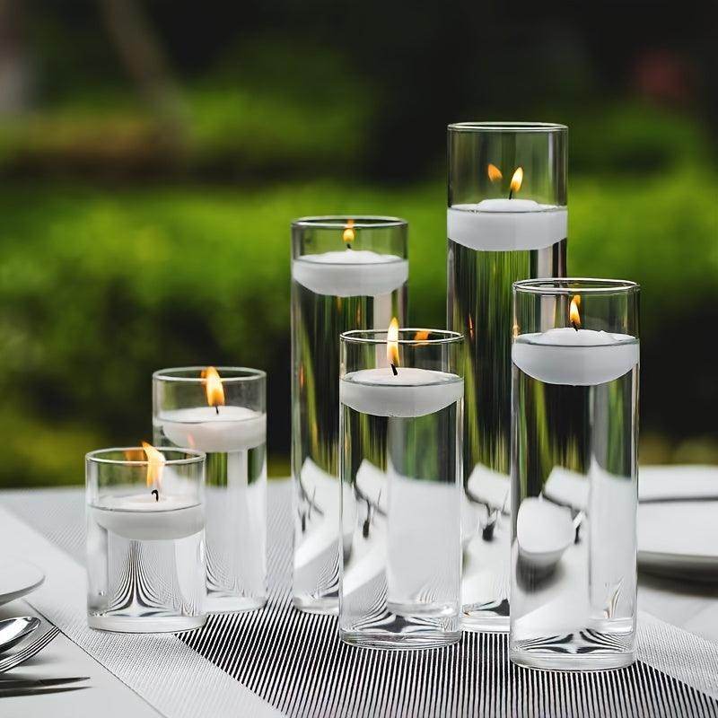 16pcs Elegant Glass Cylinder Candle Holders - My Store