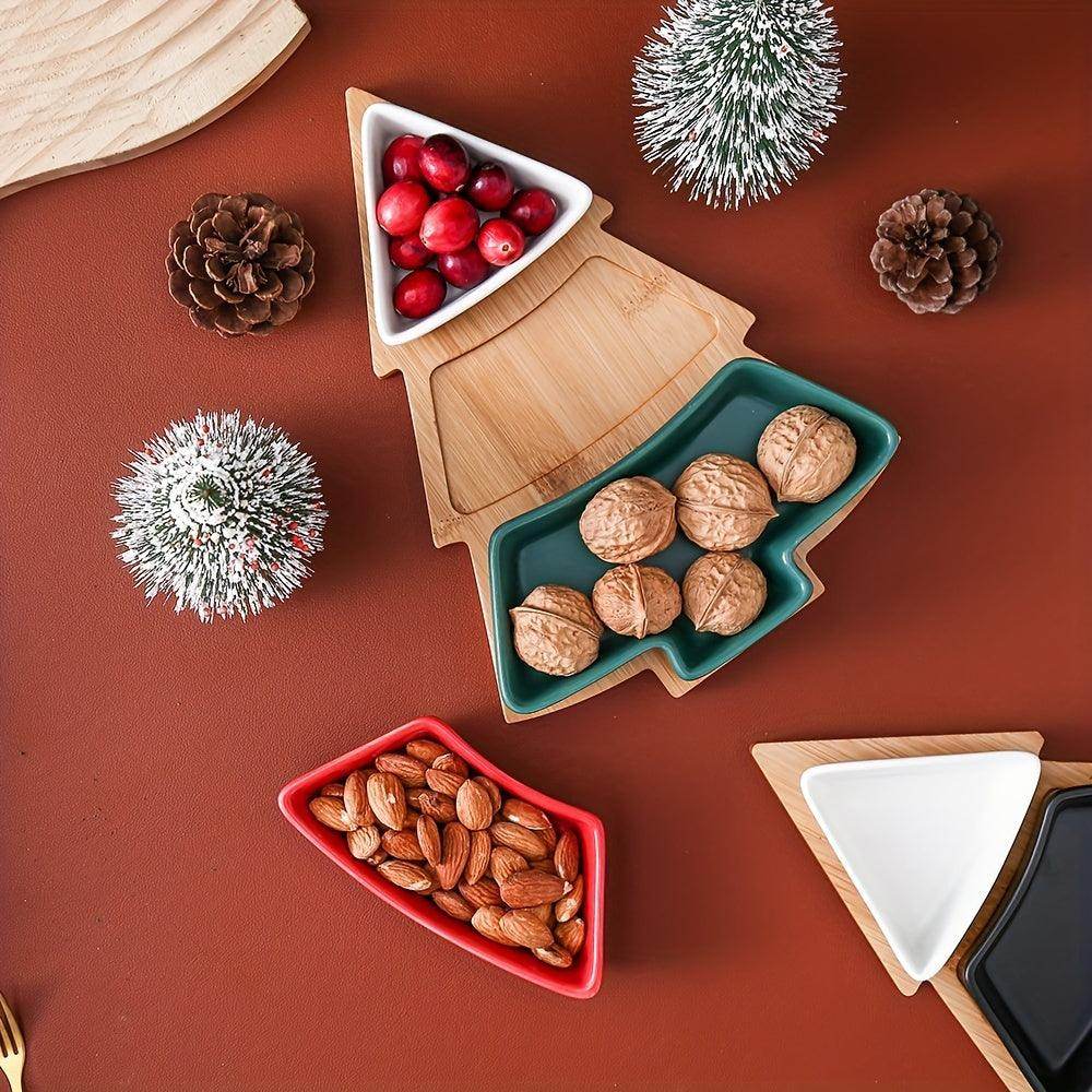 Ceramic Christmas Tree-Shaped Breakfast Tray Set - My Store