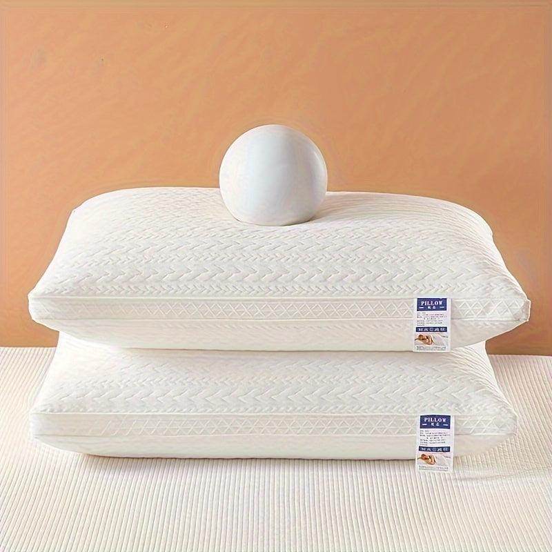 Comfortable Bed Pillow with Net Edge & Wheat Ear Grid Design - My Store