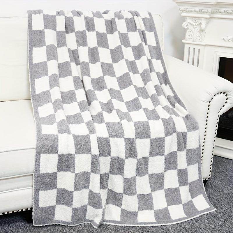 Comfort Soft Feather Yarn Knitted Throw Blanket - My Store