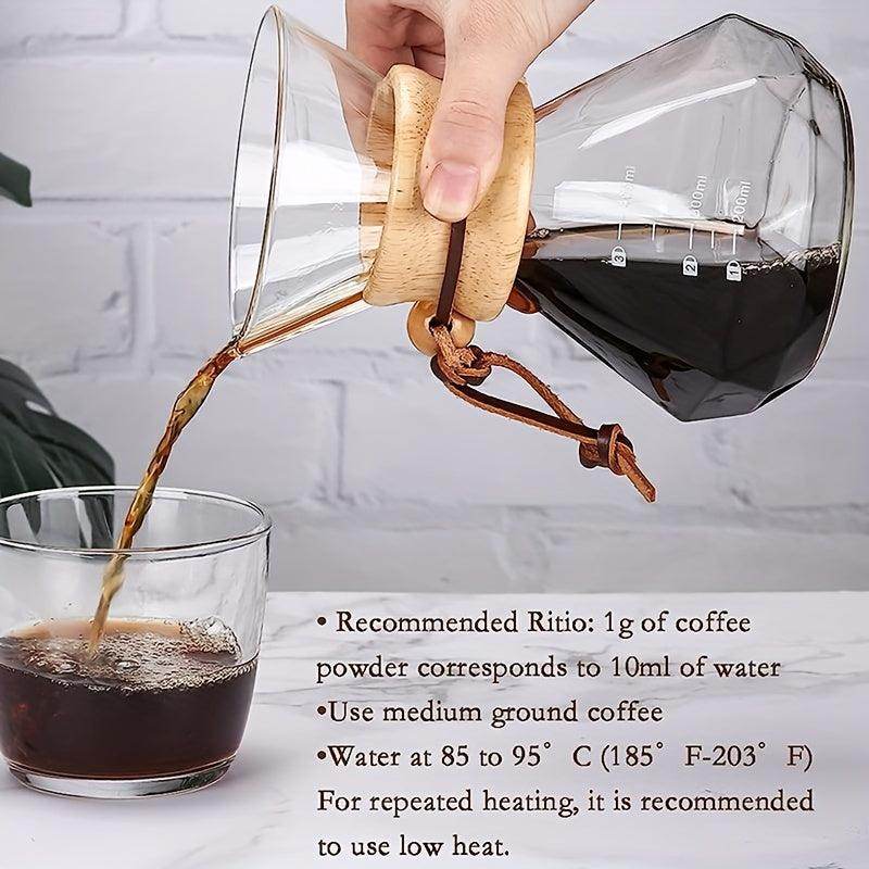 Pour-Over Glass Coffeemaker with Reusable Stainless Steel Filter - My Store