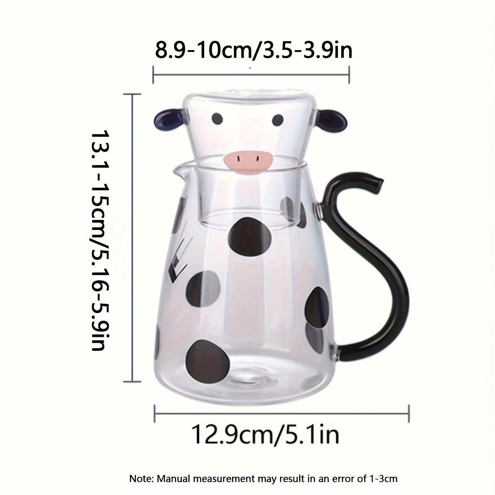 Cow Print Bedside Night Water Carafe & Tea Cup Set - My Store