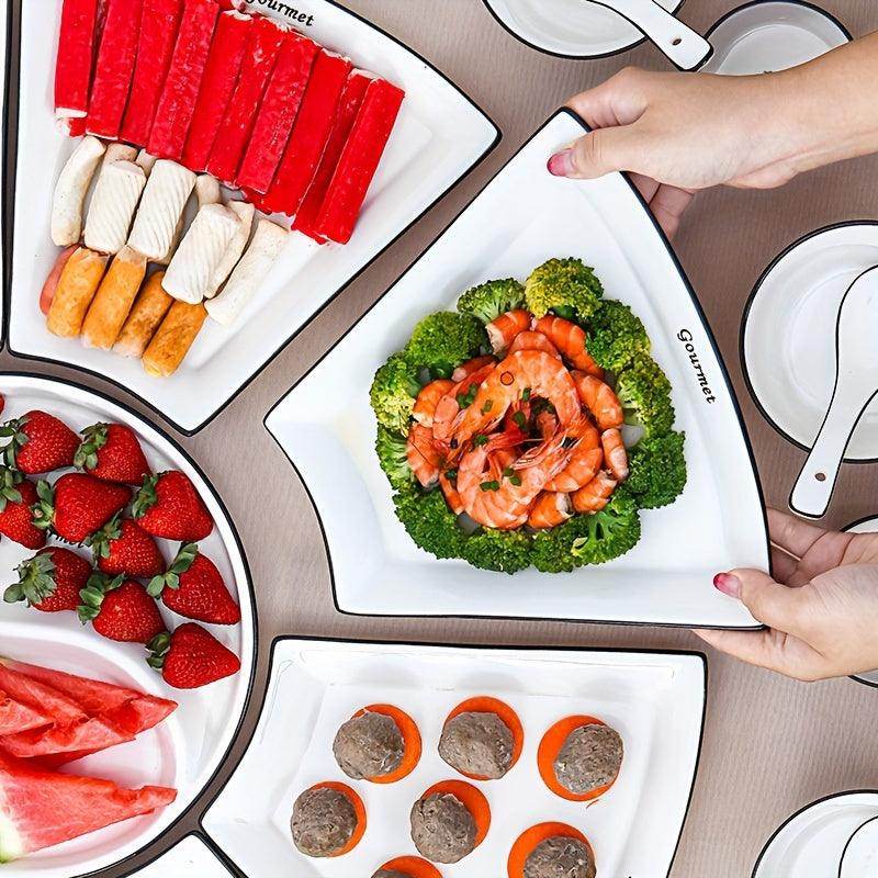 9pcs White French Platter Set - My Store