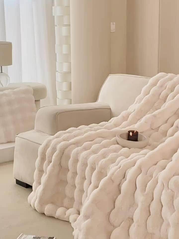Faux Rabbit Fleece Throw Blanket – Soft & Warm for All Seasons - My Store