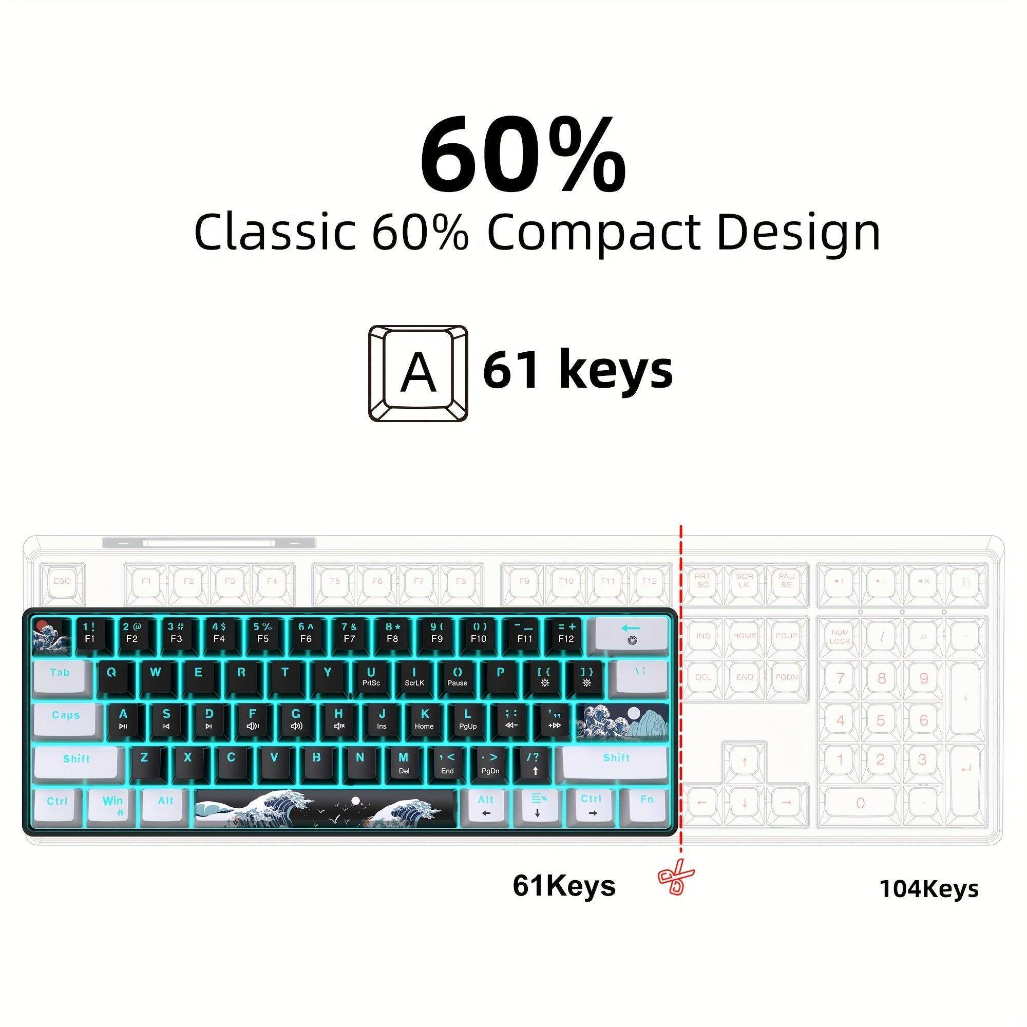 Ergonomic 60% Mechanical Gaming Keyboard - My Store