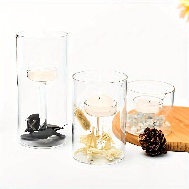 Cylindrical Glass Hurricane Candle Holders - My Store
