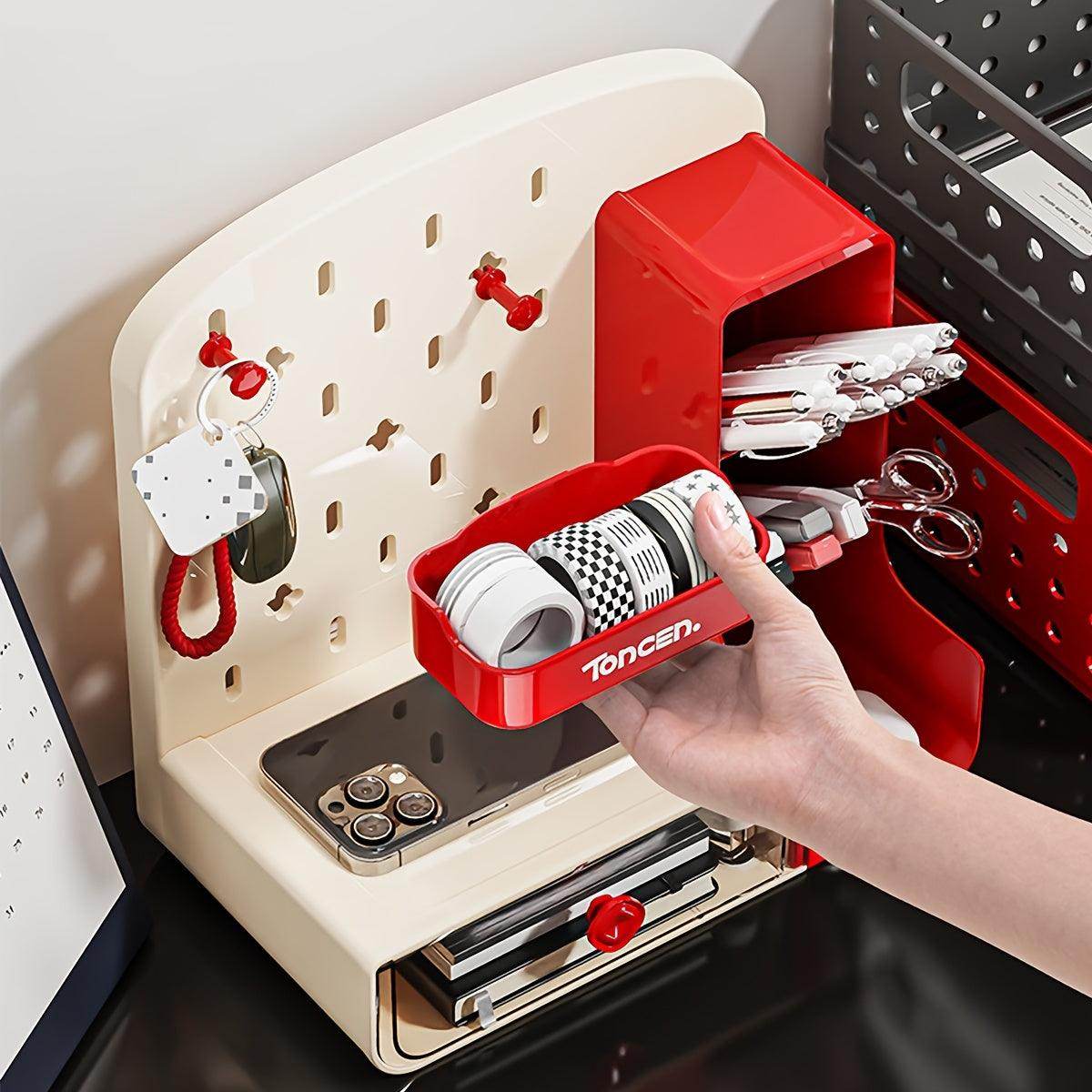 Multifunctional Office Desk Organizer with Hole Board and Drawer - My Store