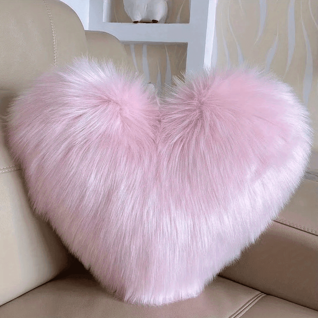 Love Heart Plush Pink Pillow - My Store