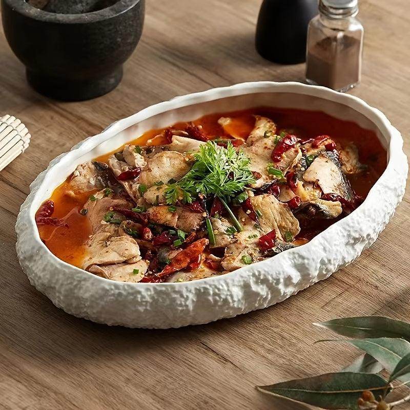 Large Oval Ceramic Seafood Steaming Plate - My Store