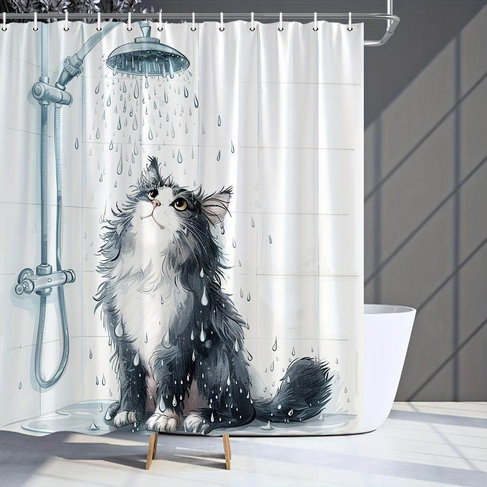 Cat Water-Resistant Polyester Shower Curtain - My Store