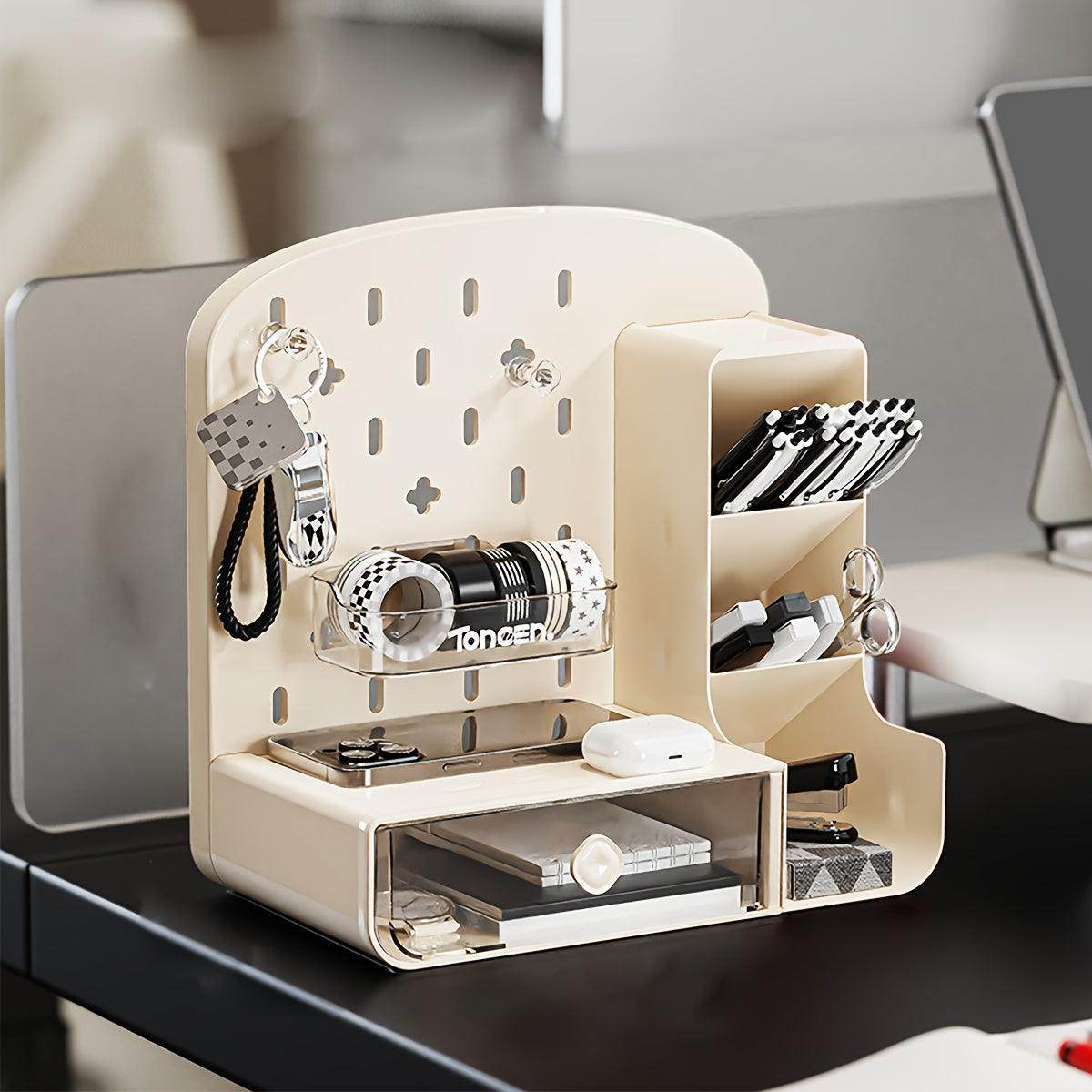 Multifunctional Office Desk Organizer with Hole Board and Drawer - My Store