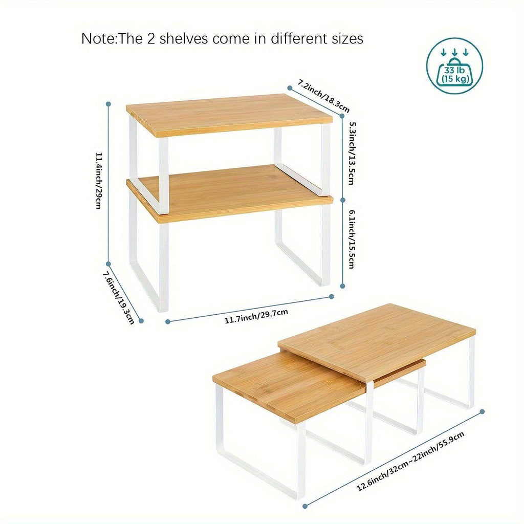 2-Pack Stackable Kitchen Cabinet Organizers - My Store