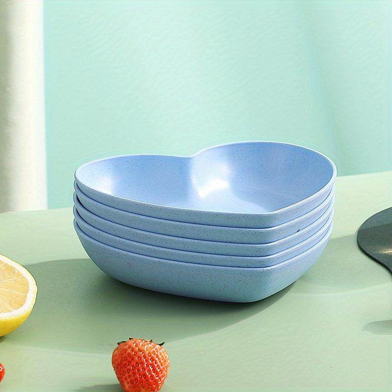 5pcs Durable Heart-Shaped Plate Set - My Store