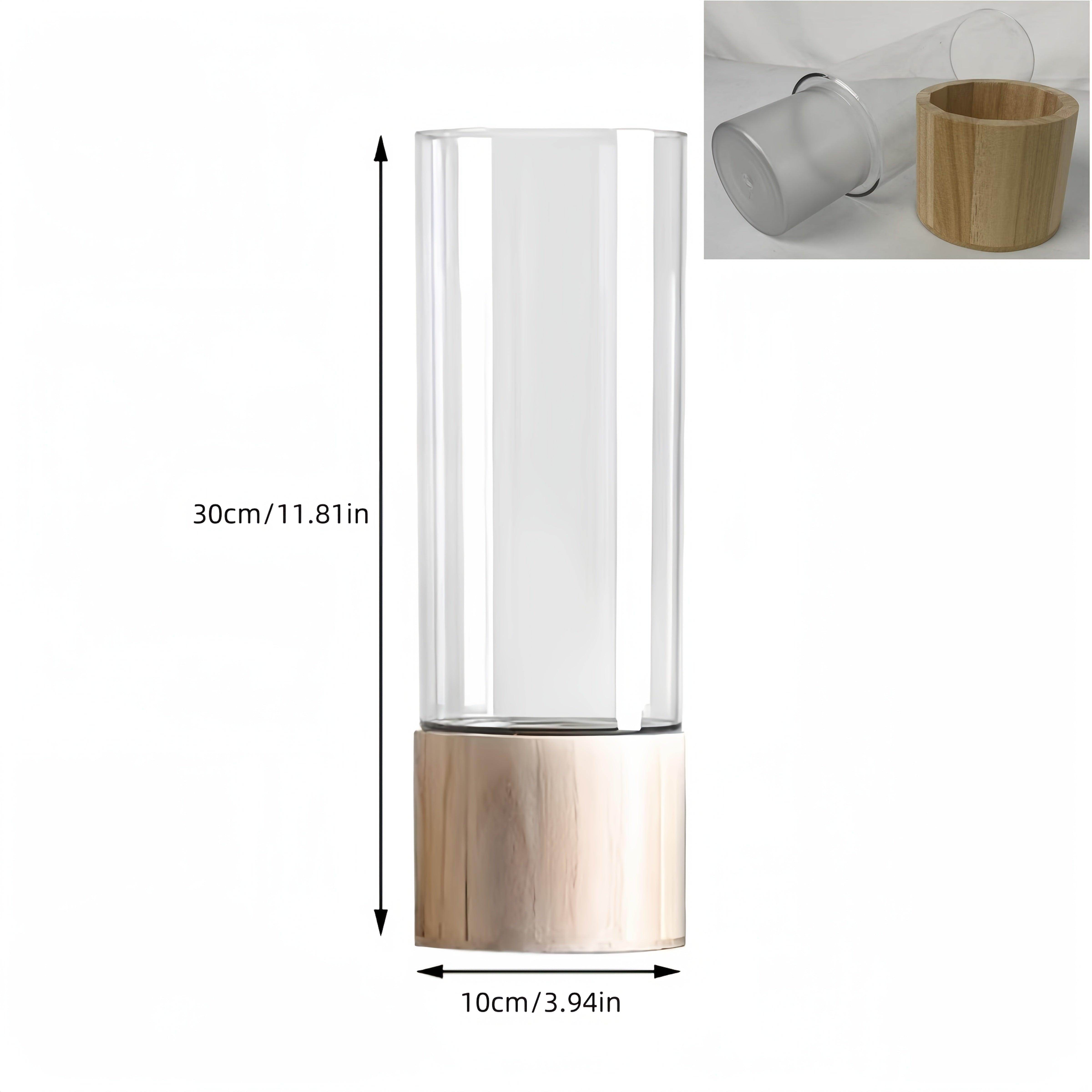 Acrylic Boho-Chic Vase with Wooden Base - My Store