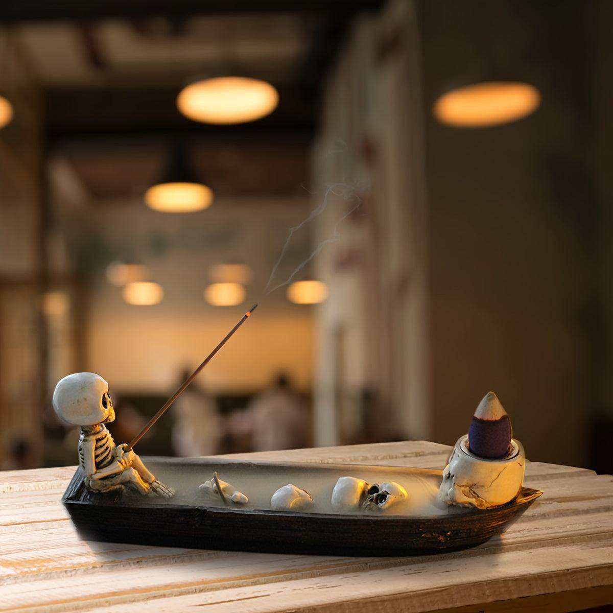3-Piece Skeleton Boat Resin Incense Holder Set - My Store