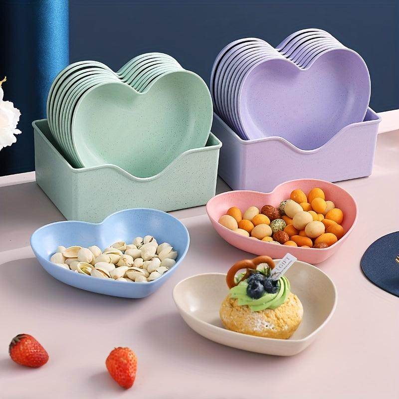 5pcs Durable Heart-Shaped Plate Set - My Store
