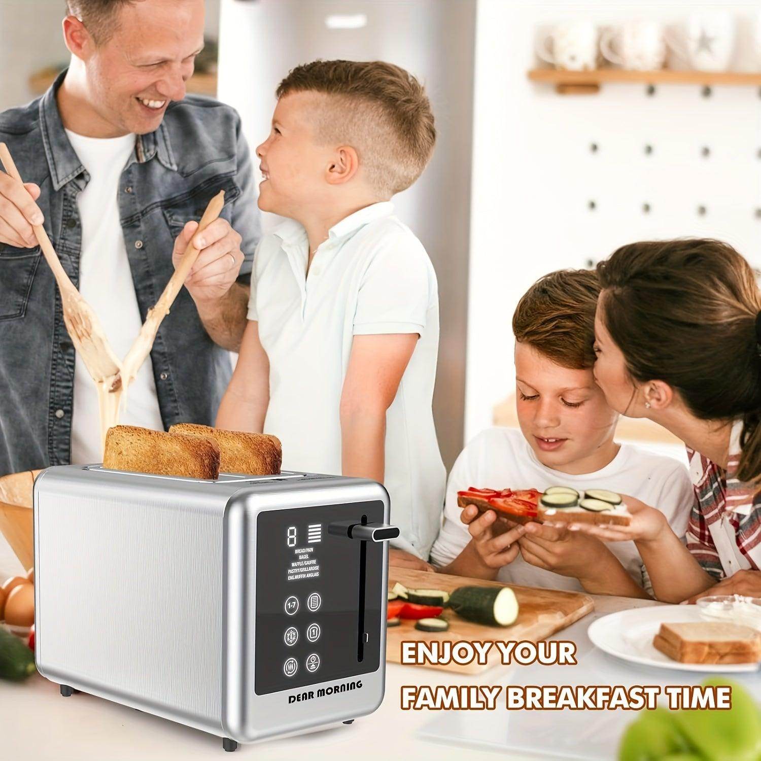 2 Slice Digital Touch Screen Stainless Toaster - My Store