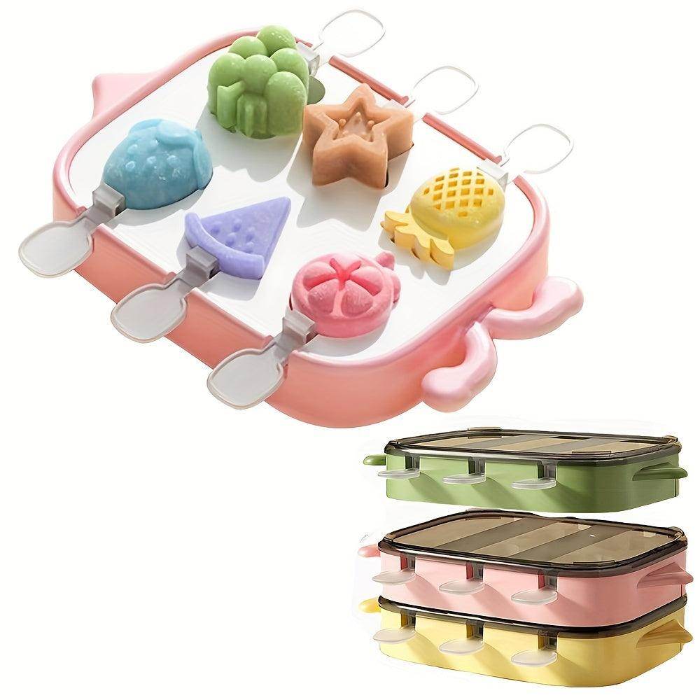Cute Cartoon Animal & Fruit Ice Pop Molds - Set of 3 - My Store