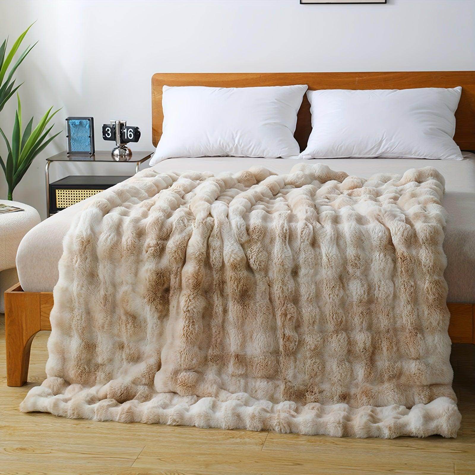 Cozy Faux Rabbit Fur Blanket - My Store