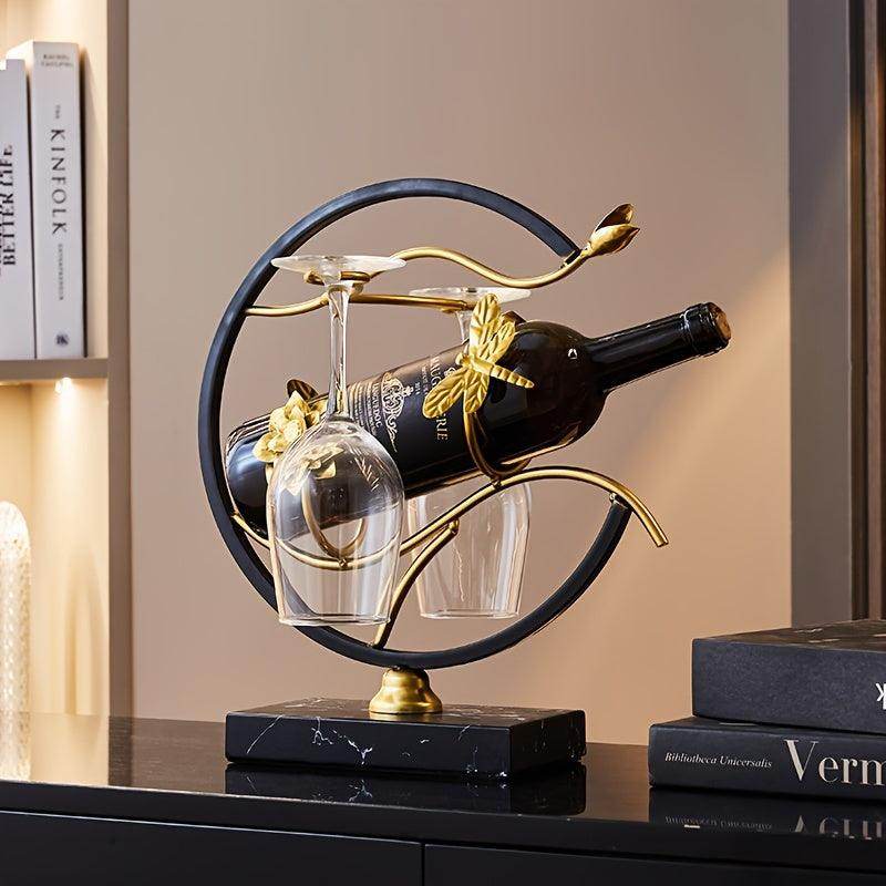 Elegant Metal Wine Rack & Glass Holder - My Store