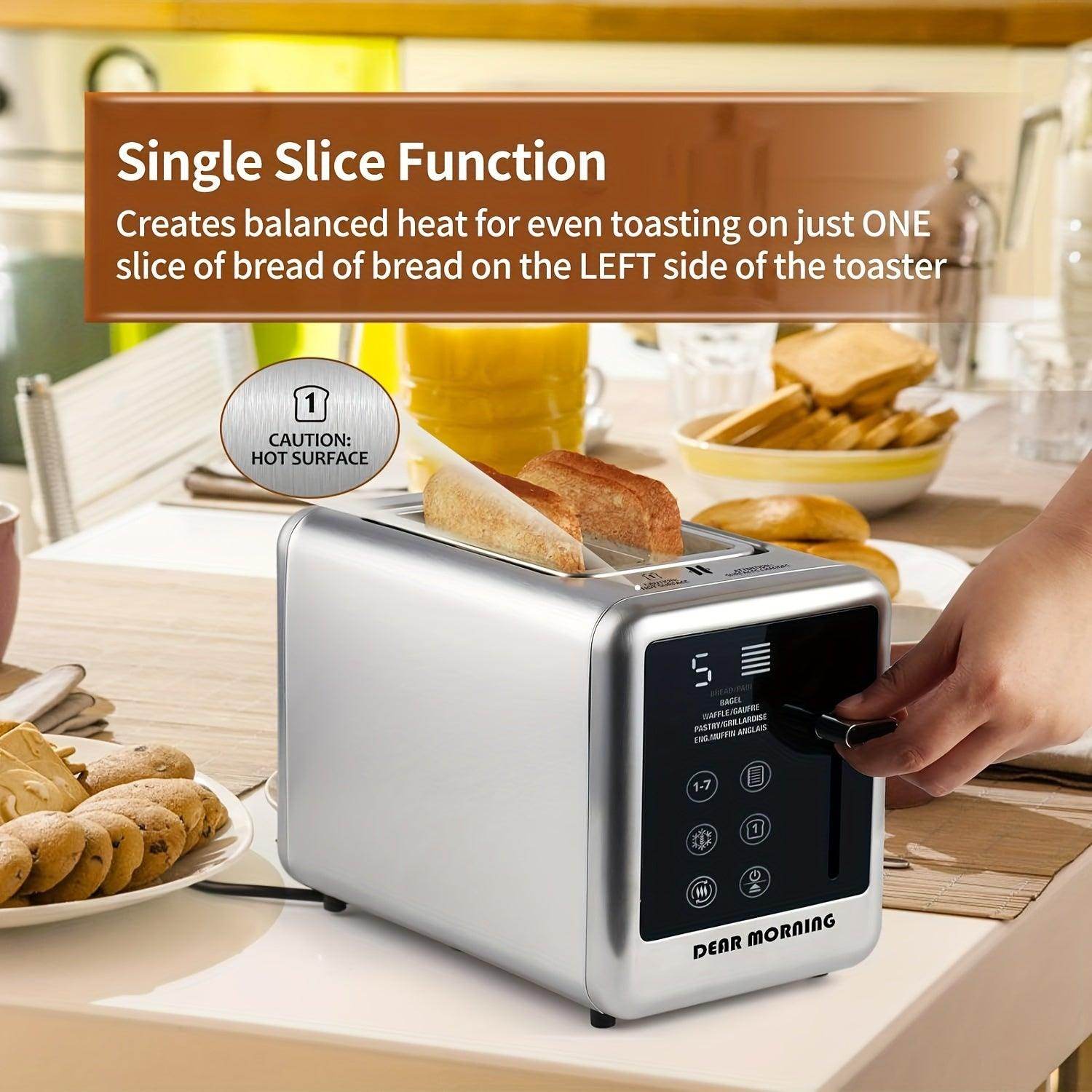 2 Slice Digital Touch Screen Stainless Toaster - My Store