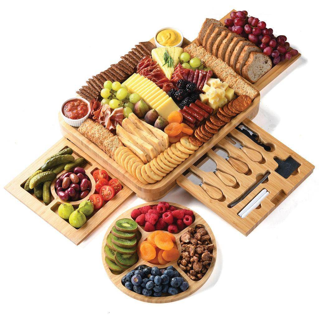 Bamboo Cheese & Meat Board Set - My Store